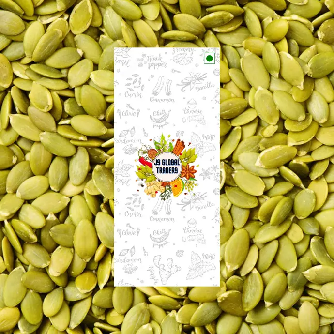 Welcome to JS Global Traders, your one-stop destination for premium quality pumpkin seeds! 🎃🌿  🌟 Why choose our pumpkin seeds? - **Top-Quality**: Our seeds are carefully selected to ensure you get the best in taste and nutrition. - **Nutrient-Rich**: Packed with essential nutrients like magnesium, zinc, and omega-3 fatty acids for a healthy lifestyle. - **Versatile**: Perfect for snacking, baking, or adding a crunchy twist to your salads and meals.  🛒 Explore our Pumpkin Seeds Collection: 1. **Roasted and Salted Pumpkin Seeds**: A delicious blend of crunch and flavor. #SnackTimeEssentials 2. **Raw Pumpkin Seeds**: Ideal for those who love to experiment in the kitchen. #HealthyCooking 3. **Organic Pumpkin Seeds**: Grown without pesticides or chemicals for a guilt-free snack. #OrganicGoodness 4. **Trail Mix with Pumpkin Seeds**: A power-packed mix for on-the-go energy. #FuelYourAdventure  🌐 Shop online and enjoy the convenience of doorstep delivery. Don't miss out on our exclusive deals and discounts! #JSGlobalTraders #PumpkinSeeds #HealthyLiving  👉 Hurry, stock up on these nutritious delights and elevate your snacking game! Visit our website now: [InsertYourWebsiteLinkHere] 🌱🛍️