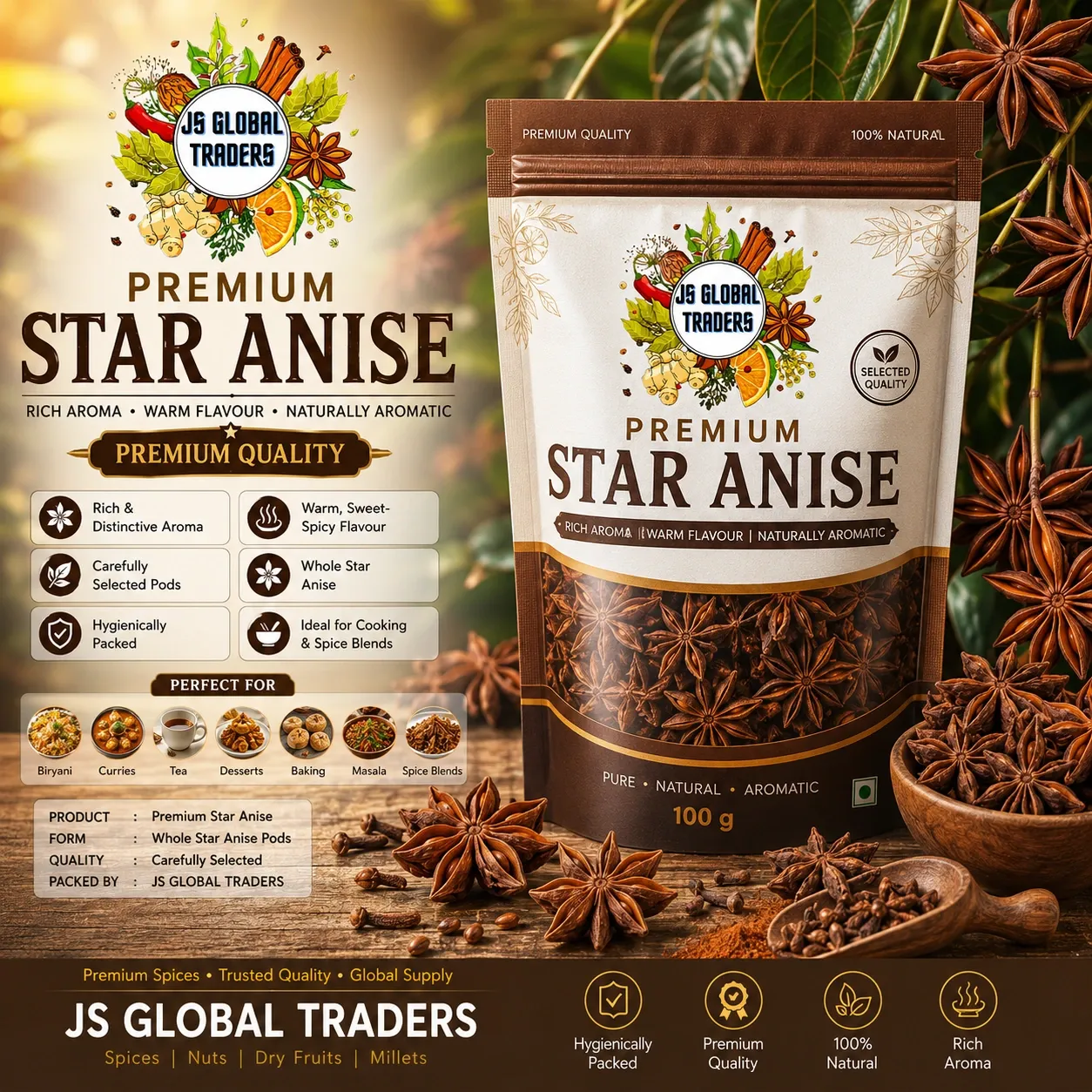 STAR ANISE (அன்னாசிப்பூ)