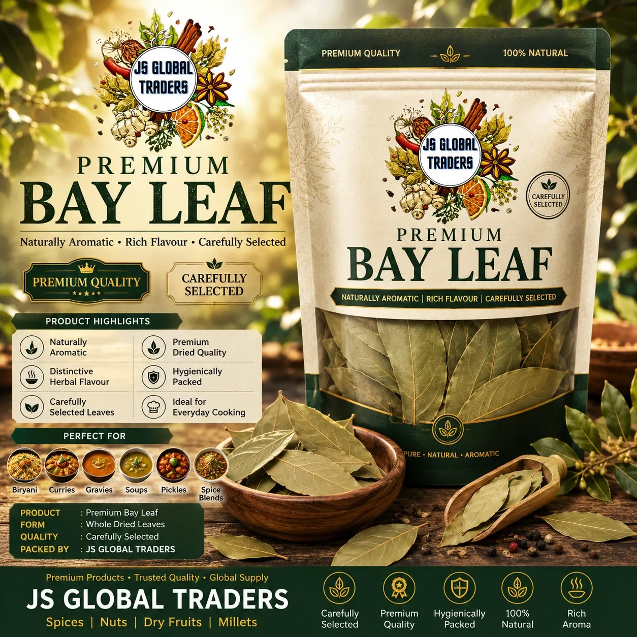 [20039801201] BAY LEAF (பிரியாணி இலை) (100g)