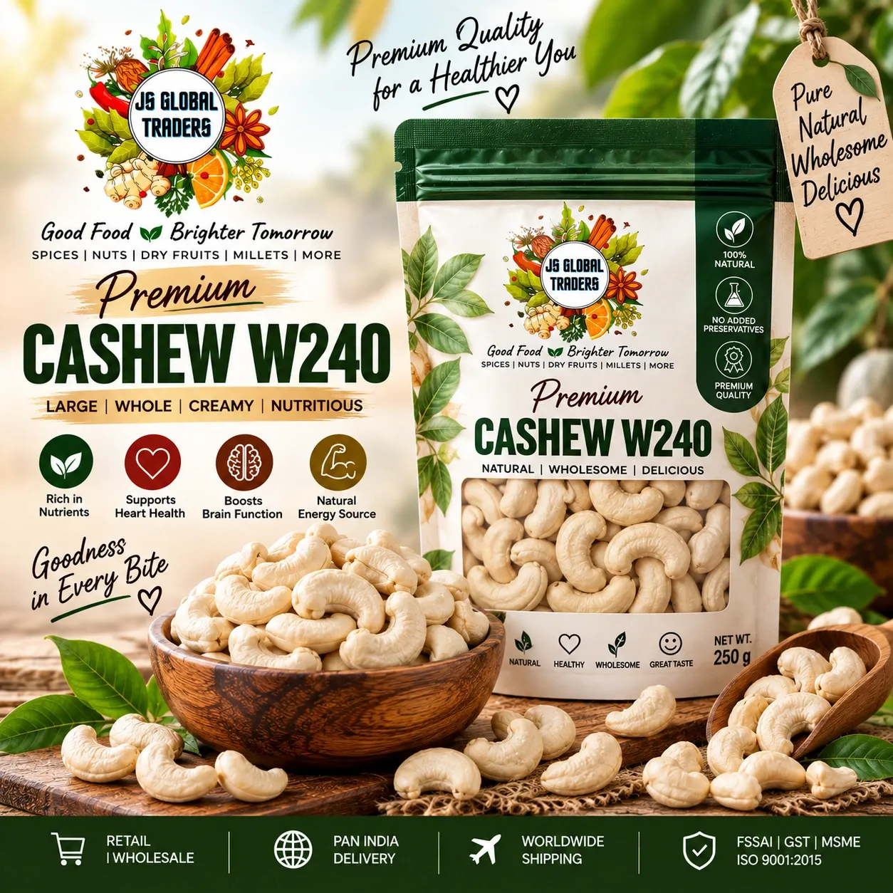 [20039804301] CASHEW (W240) (முந்திரி)  (250g)