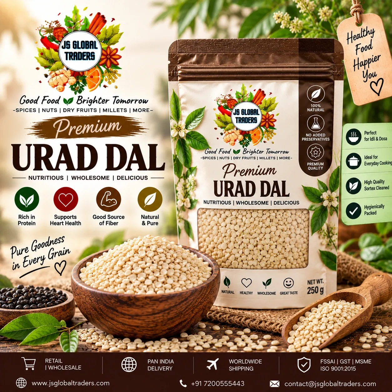 [2003986301] URAD DAL (உளுந்த பருப்பு) (250g)