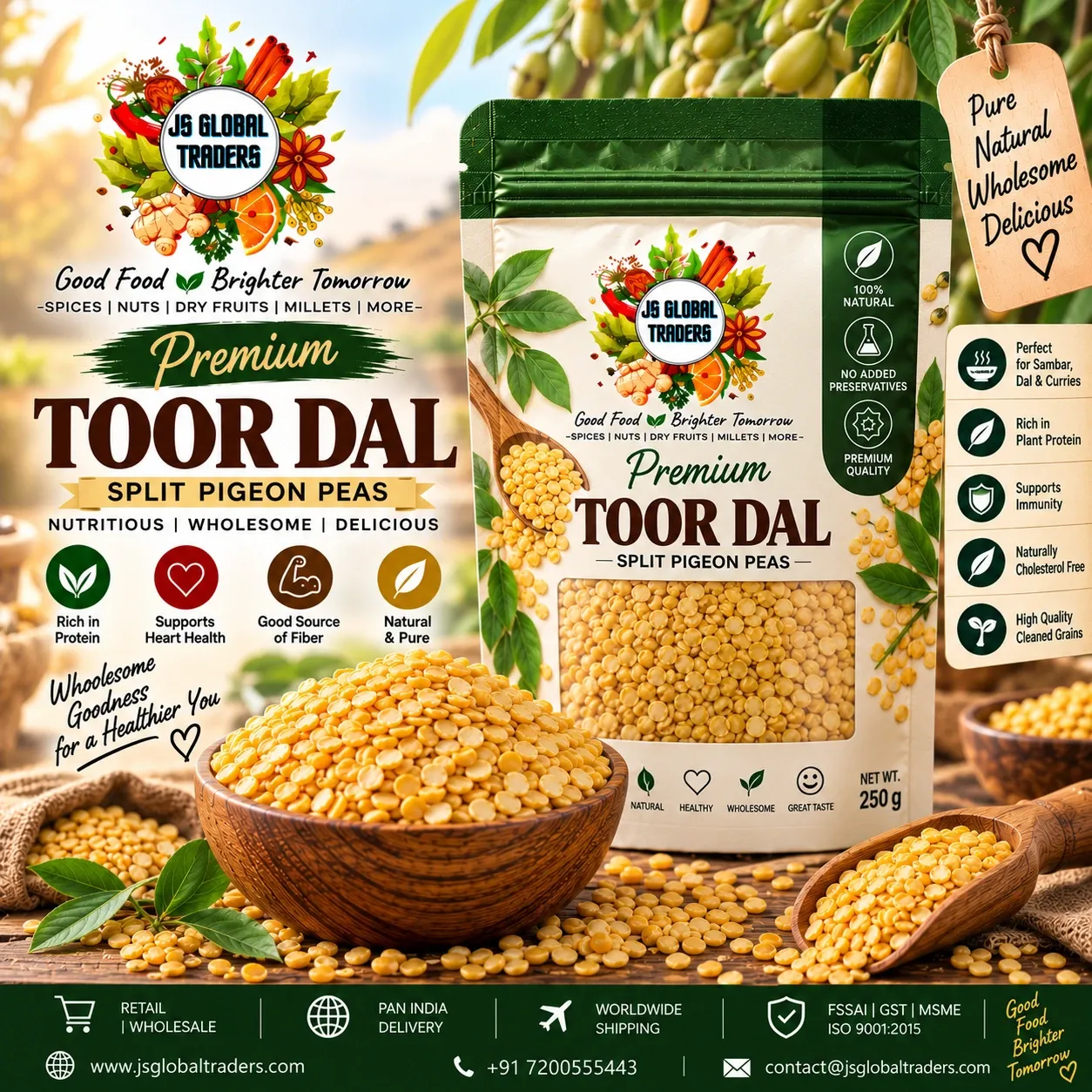 [2003986401] TOOR DAL (துவரம் பருப்பு) (250g)